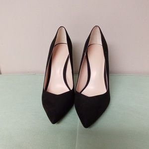 JL Stiletto Black Suede Pumps